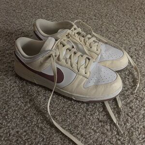 Cream and Maroon Sneakers